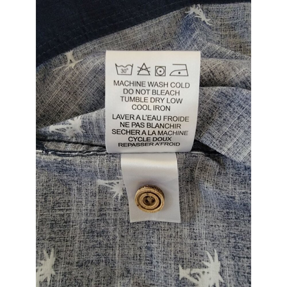 VTG Honolua Mens Navy Palm Tree Print Short Sleeve Button-Up Shirt S 100% Cotton - Picture 6 of 6